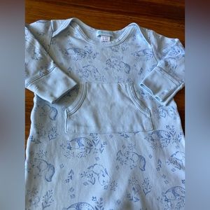 Feather Baby blue snap closure pj